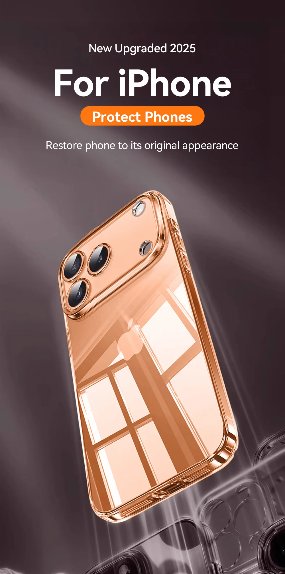 Joyroom Clear Case für iPhone 17 Pro Max, Anti-Drop, transparente Abdeckung, vergilbungsfrei, stoßfest, ultradünn, Displayschutz – Detail 2