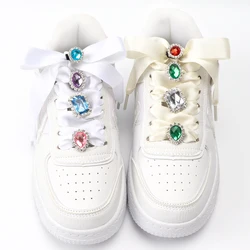 1PC Diamond Shoelaces Decoration Luxurious Shiny Rhinestones Buckle Shoes Accessories Plastic Shoe Charms Design for AF1 Sneaker