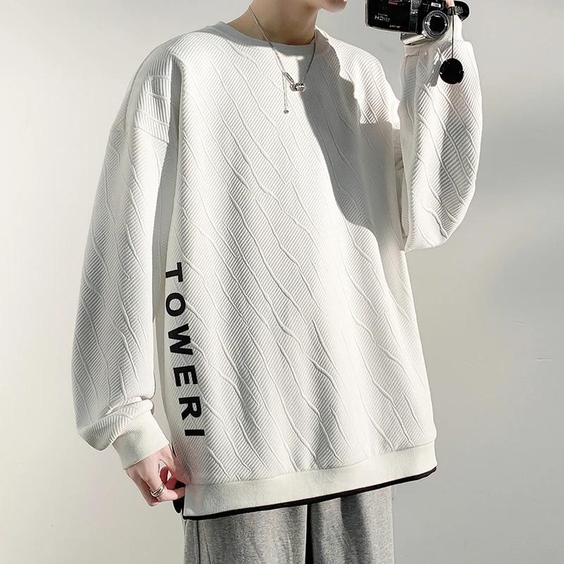 Pullover Harajuku Men's Sweatshirts Sweatshirts Man Original Brands Embossing Hip Hop Pullovers Male Clothes Oversize Spring