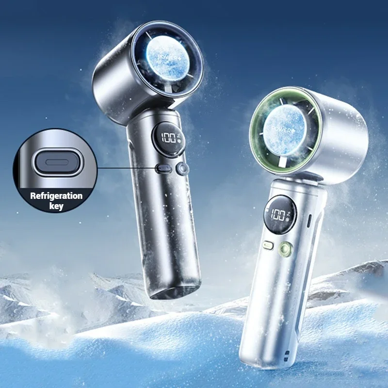 

2025 Upgraded Electric Mini Fan Refrigeration Handheld Fan USB Rechargeable Portable Cooling Fan Air Cooler