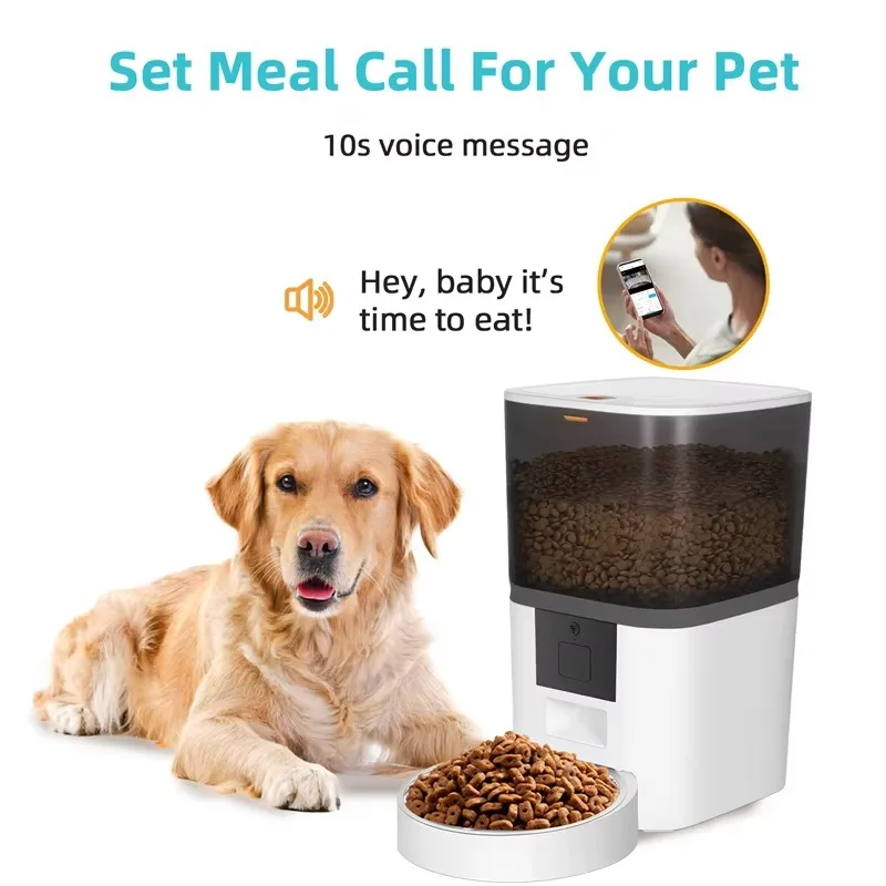Remote Control 6L Cat Dog Automatic Pet Feeder Dry Food Dispenser Wifi Smart Pet Feeder Pet Food Dispenser