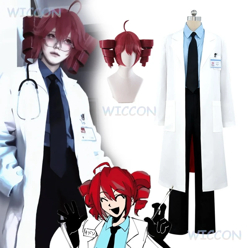

Doctor Kasane Teto Roleplay Cosplay Diva Vtuber Cosplay Wig Costume White Uniforms Blouse Pants Suit Clothes Halloween Party