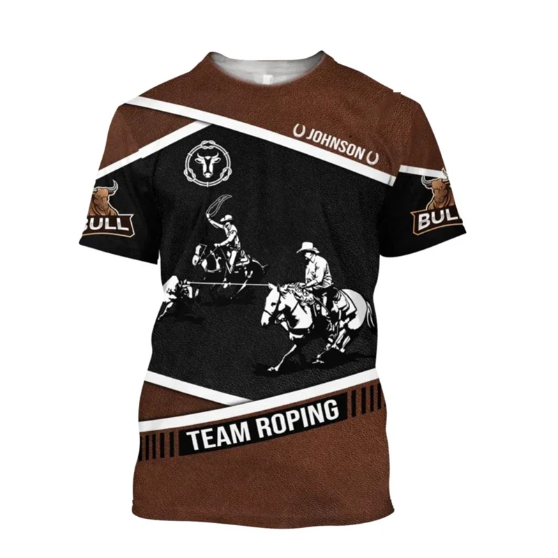 

Спортивная мужская футболка Bull Riding с 3D принтом и графикой, футболки с короткими рукавами и круглым вырезом, модные повседневные футболки 2024, уникальный дизайн