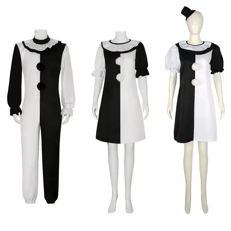 Terrifier Clown Art Clown Cosplay Costume Men's Jumpsuit Women's Role Play Fantasy Dress Up Halloween Carnival