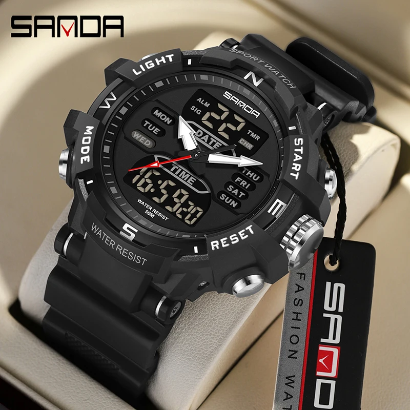 

SANDA G Style Sports Men's Electronic Watches Top Brand Luxury Military Quartz Watch Men Waterproof LED Digital Wristwatches