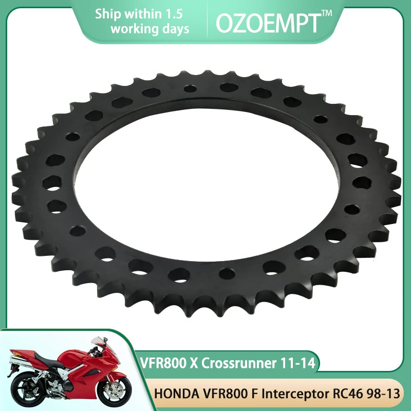 OZOEMPT 530-43T-44T Motorcycle Rear Sprocket Apply to Honda VFR800 F RC46 Interceptor 98-13 VFR800X Crossrunner  11-14