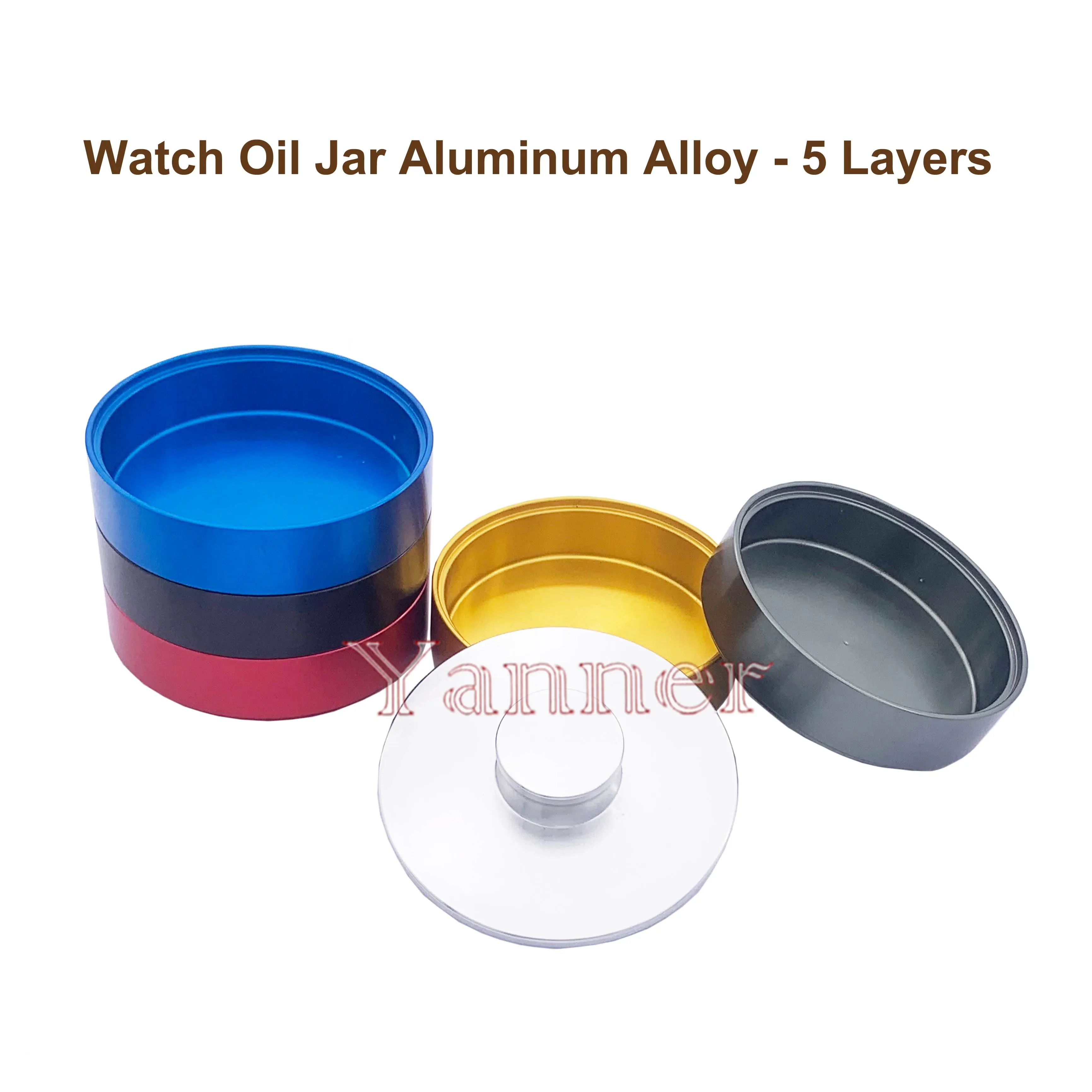 5-Layer Aluminium Alloy Watch Cleaning Jar, Professional Watch Movement Repair & Maintenance Washing Tool