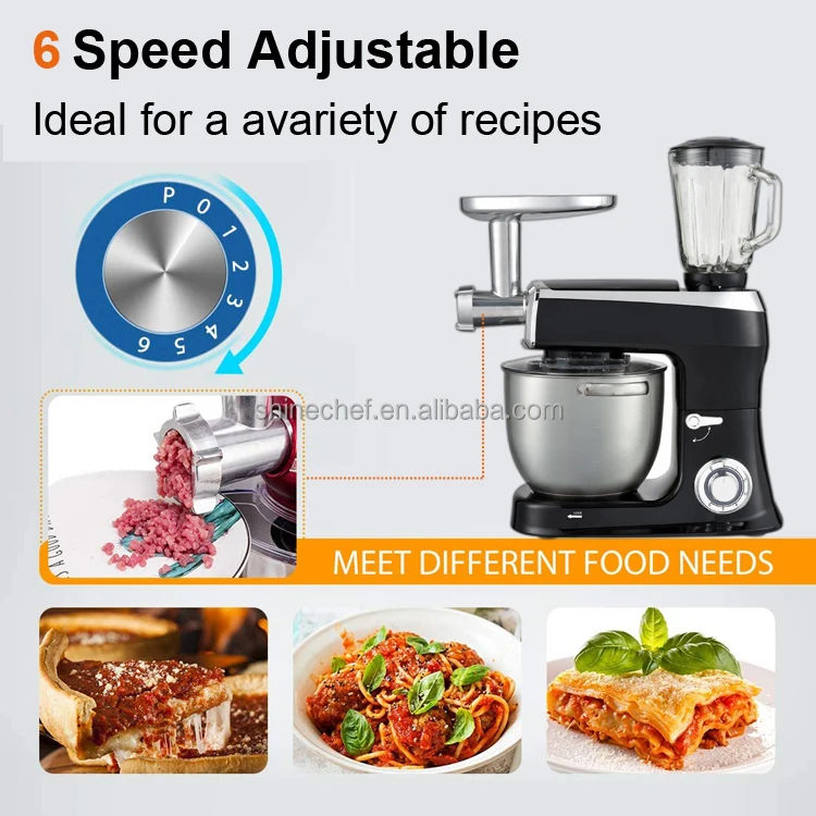 Electric 7.5L 8.5L Dough Mixer Meat Grinder Planetary 4 In 1 Stand Food Mixer 1500W Food Processor Mixer Blender view 3