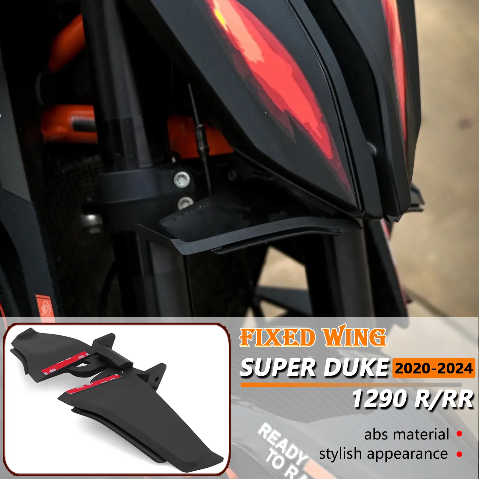 

Для 1290 Super Duke R RR 2020-2023 2024, прижимная сила для мотоцикла, голые передние спойлеры, аэродинамическое крыло, комплект переднего спойлера