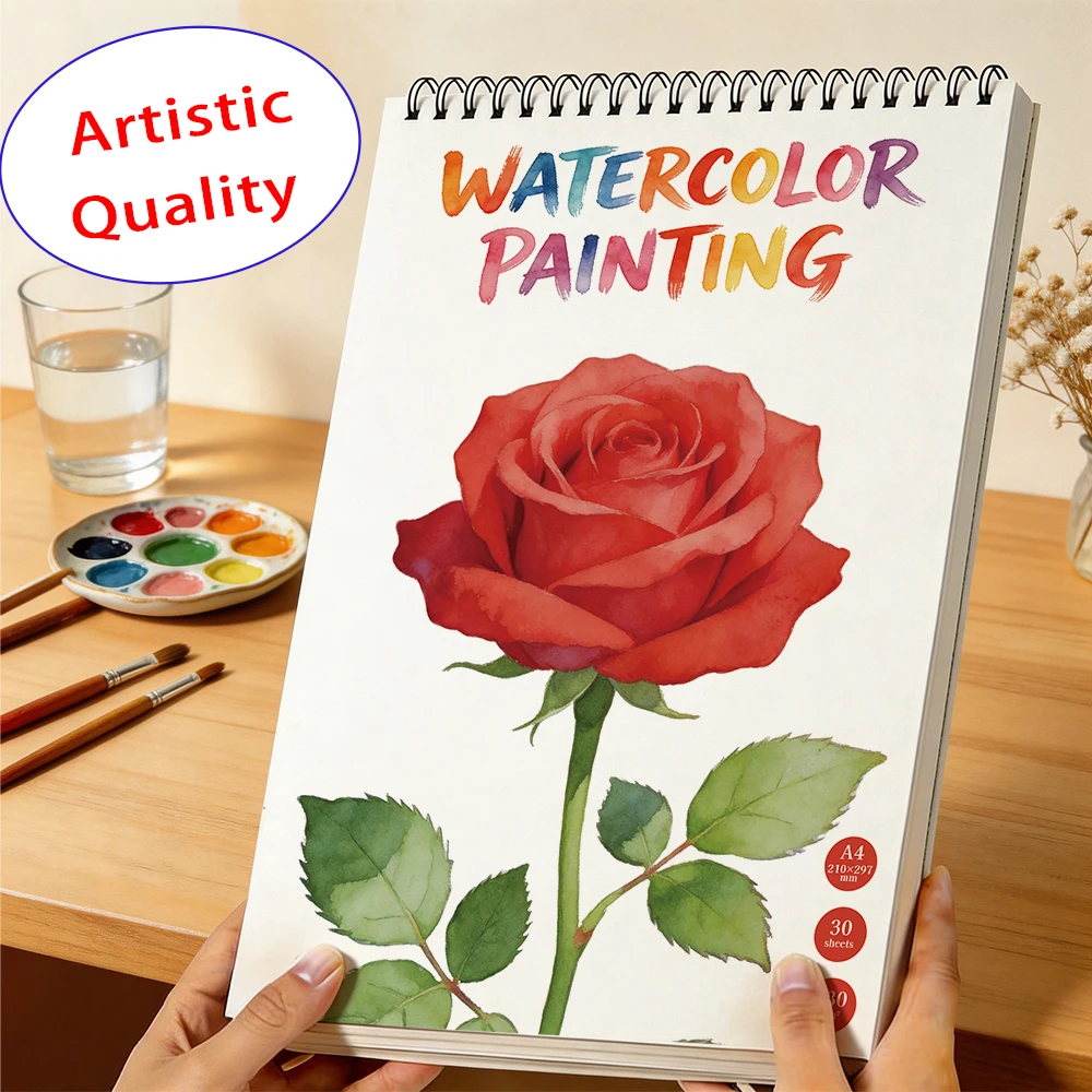 

Блокнот для акварели А4 со съемными листами, бумага 180 г/м², бескислотная, архивная, плотная, на спирали, отрывные листы, для творчества, школьные принадлежности для А-класса