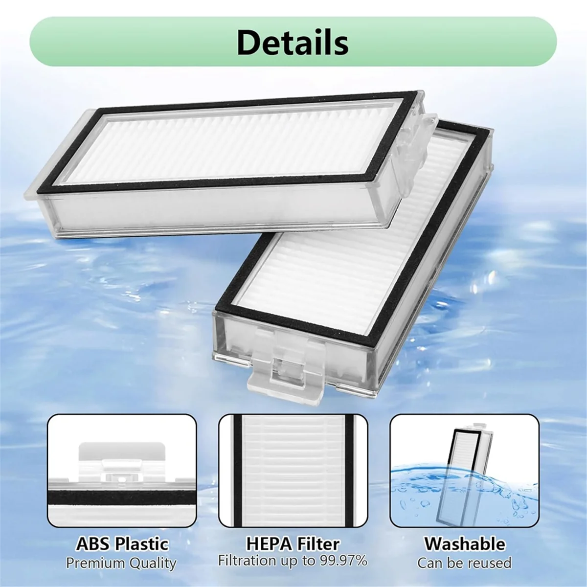 

Y02A4 Pack Washable Filter for Roborock Q7, Q7+, Q7 Max, Q7 Max+, Q5 Pro, Q5 Pro+, Q8 Max, Q8 Max+ Robot Vacuum HEPA Filter