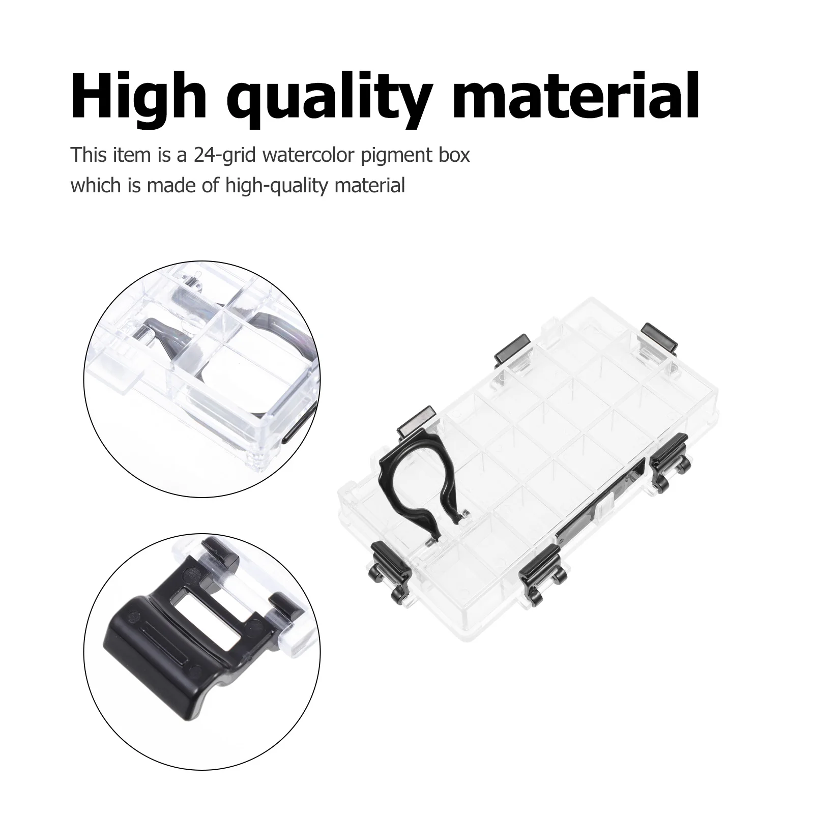 

Watercolor Pigment Box 24-Grid Durable Color Mixer Case Ideal for Color Modulation Art Painting Accessories Art Paint Boxes