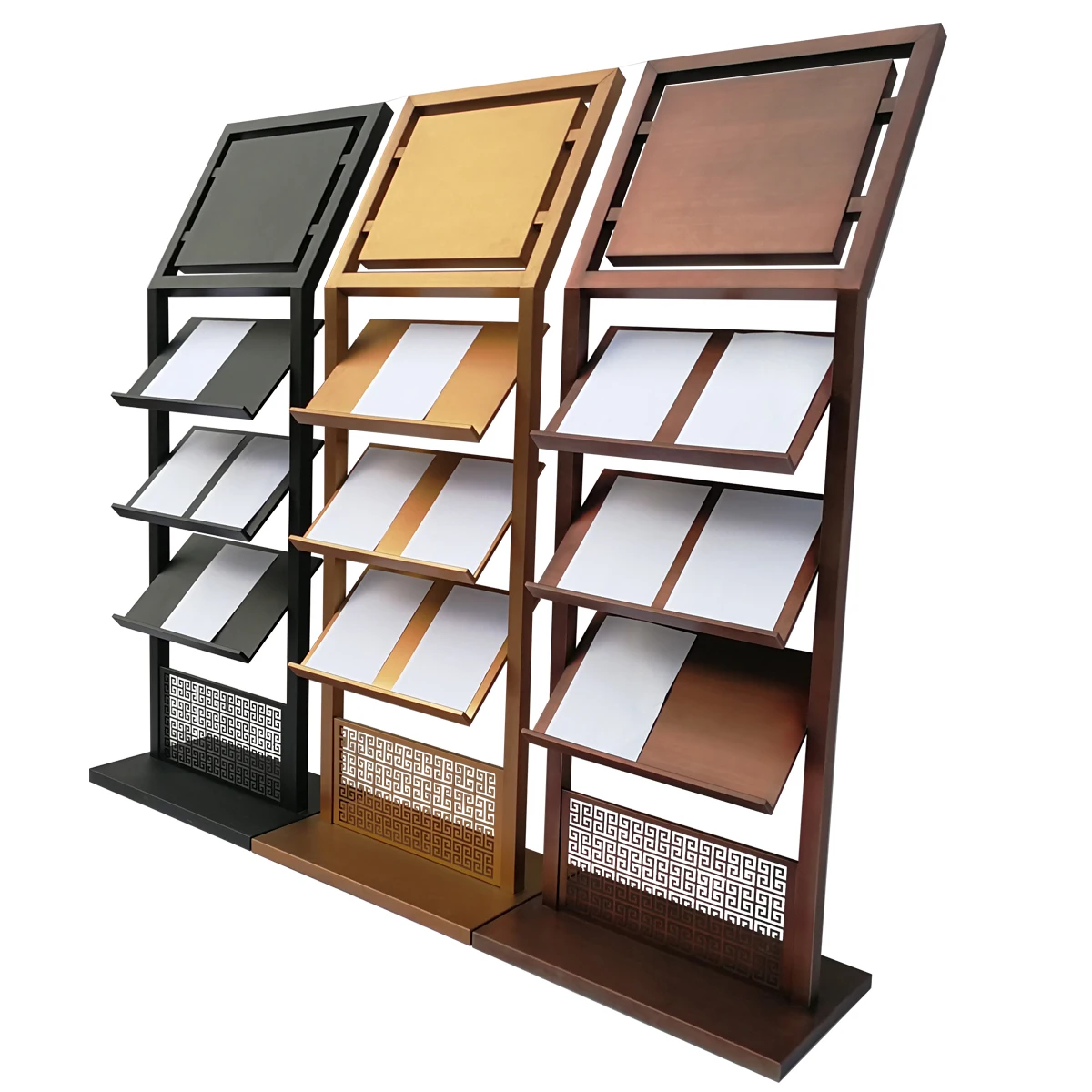 Metal folding, information, sales office, layout diagram, magazine and newspaper rack, promotional brochure