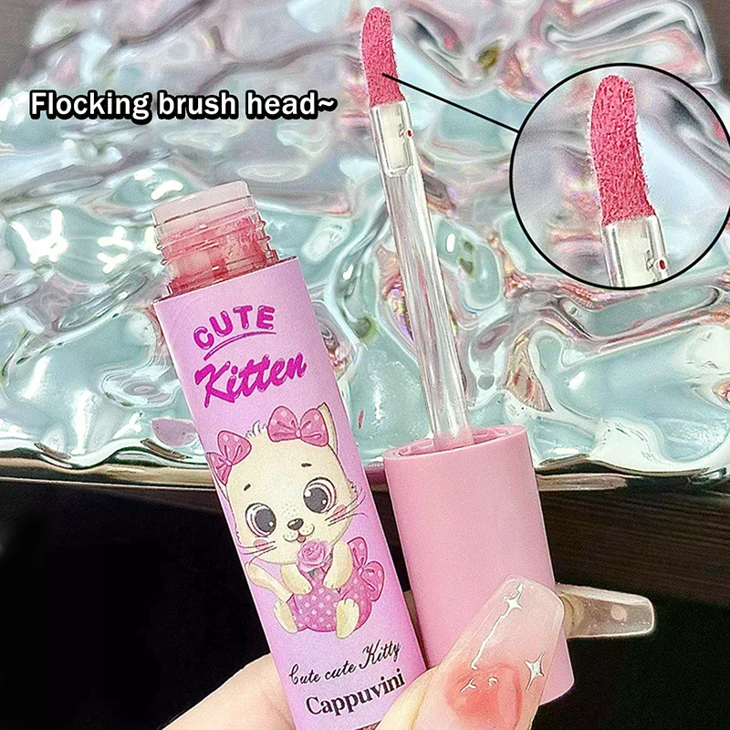 Cappuvini Mousse impermeabile Lucidalabbra Liscio Facile da indossare Velluto Pesca Rosa Fango per labbra Nudo Rossetto liquido duraturo Trucco cosmetico