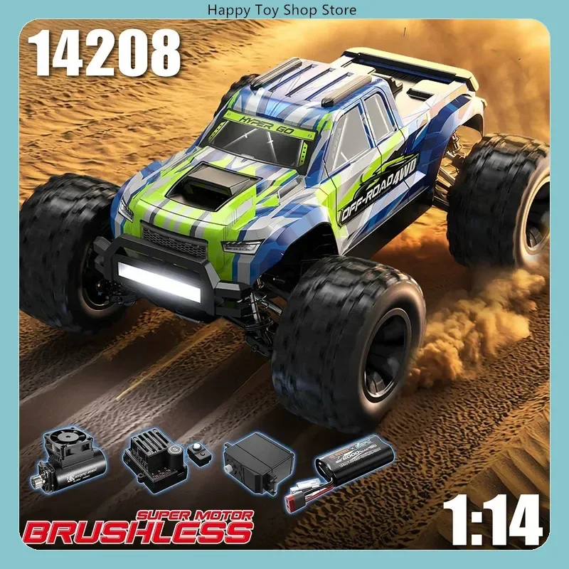 Professional RC Model With 2 Replaceable Car Shell Gift MJX 14207 Brushless 4WD RC Monster Truck High‑Speed Off‑Road Car