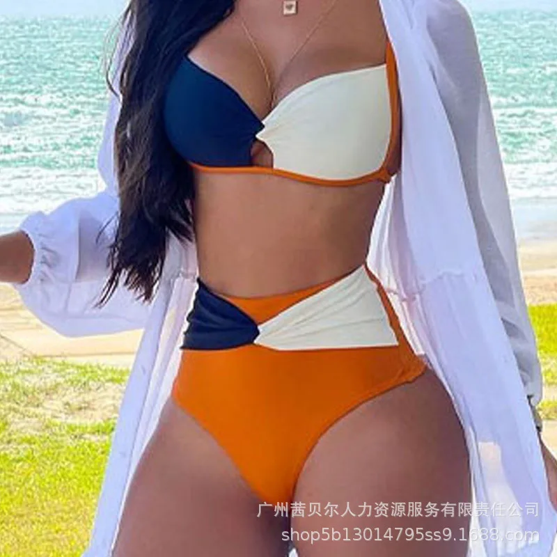 2026 nuevo bikini sexy hueco que bloquea el color