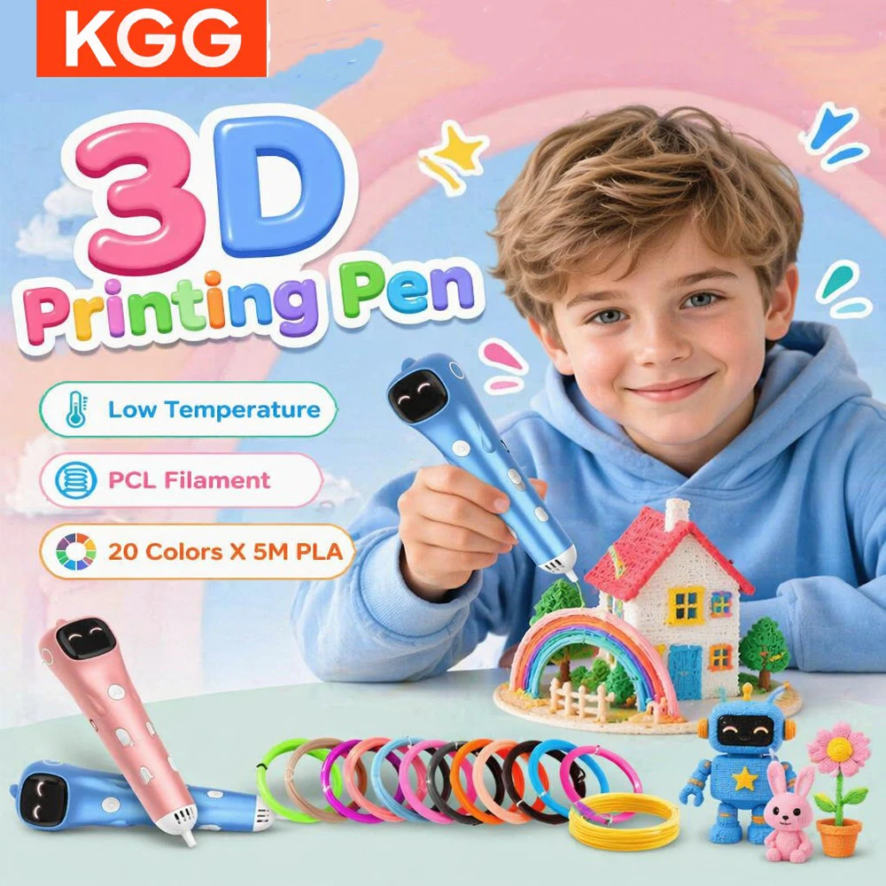 Low Temperature Kids DIY Graffiti Drawing Pen 3D Pen Digital Screen Anti-Scald Use PCL Filament Portable 3D Printer Pen Gift Kid