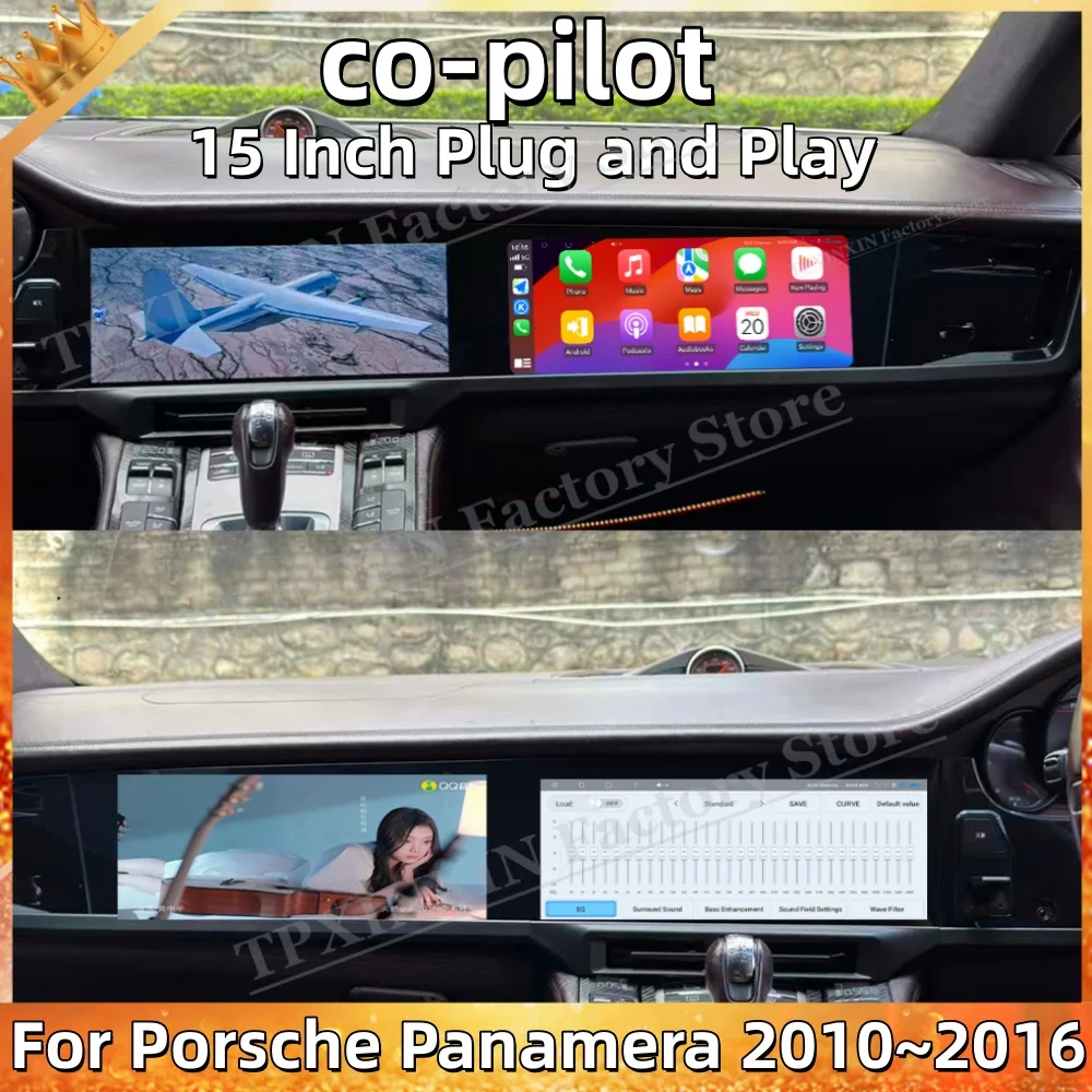 15 Inch For Porsche Panamera 2010~2016 Carplay Co-pilot LCD Instrument Cluster  Android 15 Display Virtual Cockpit Instrument