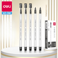 Deli Large Capacity Gel Pens 0.5mm Needle Tip Black Blue Red ink 12pcs/box Writing Pen School Supplies Back to School