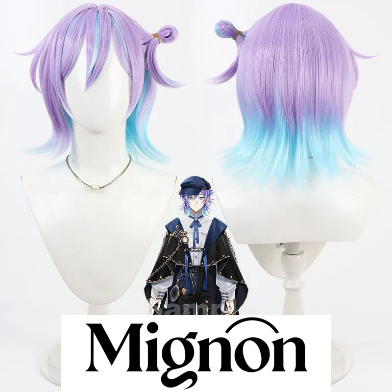 

Миньон Виртуальный VTuber NIJISANJI Hoshishirube Akira Косплей Парик Имитация кожи головы Двухцветный переходный градиент