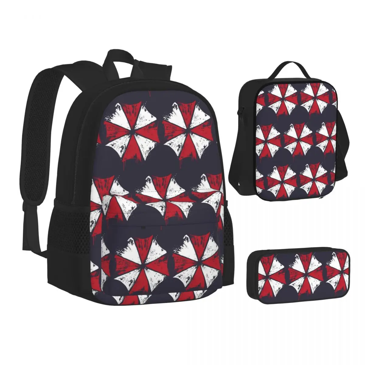 

Movie Game Corporation Umbrellas Backpacks Students Bookbag School Bags Children Rucksack Lunch Bag Pen Bag Three-Piece Set