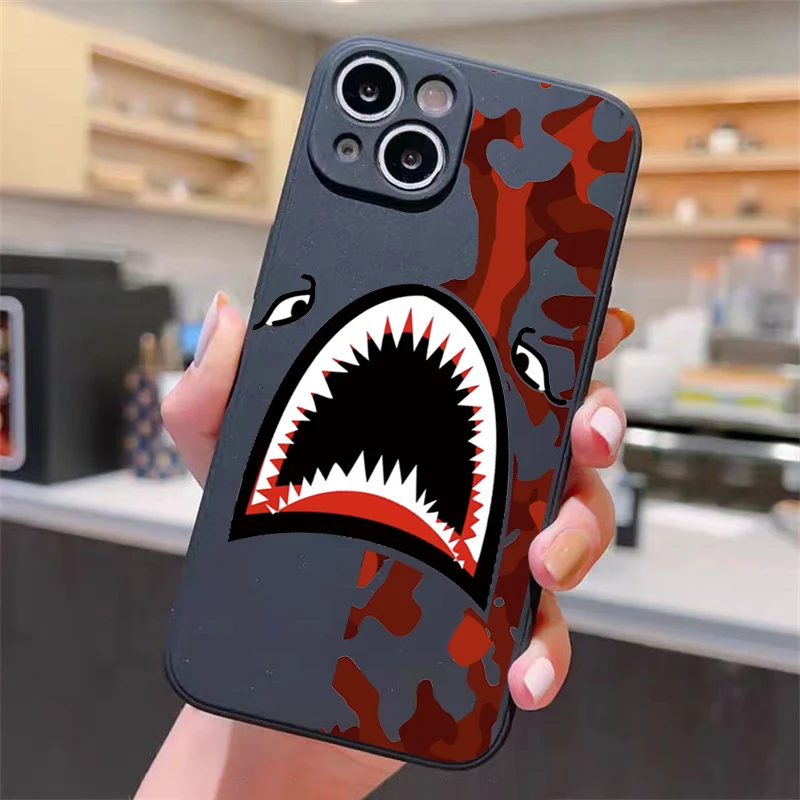 Lustige Cartoon-Hai-Handyhülle für iPhone 17, 16, 15, 14, 13, 12, 11 Pro Max Mini 7 8 Plus Air SE, stoßfeste Silikon-Softcover-Shell – Detail 5