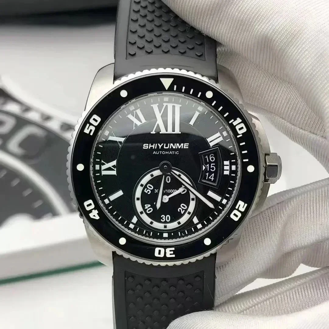 WATCH1 Store ساعة ميكانيكية أوتوماتيكية للجنسين متعددة الوظائف تقويم العين الكبيرة بالتوقيت العالمي ساعة كاملة من الفولاذ المقاوم للصدأ