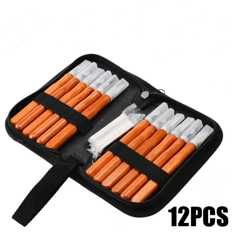 12pcs/set Wood Handle Wood Carving Chisel Cutter Wood Carving Knife Set Woodworking Engraving Carving Hand Tool Kit Tools Set