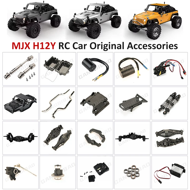 MJX H12Y H12Y+ 1/12 RC-Auto Originalzubehör Schwingarm Antriebswelle Motorzahnrad Zugstange Karosserie ESC Stoßdämpfer Lager