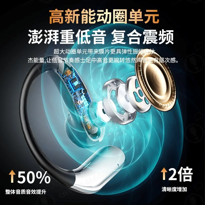 AI Translation Open Ear Bluetooth Ear Hook Headphones Air Conduction Wireless Earbuds Real-Time Translator for Running Sports