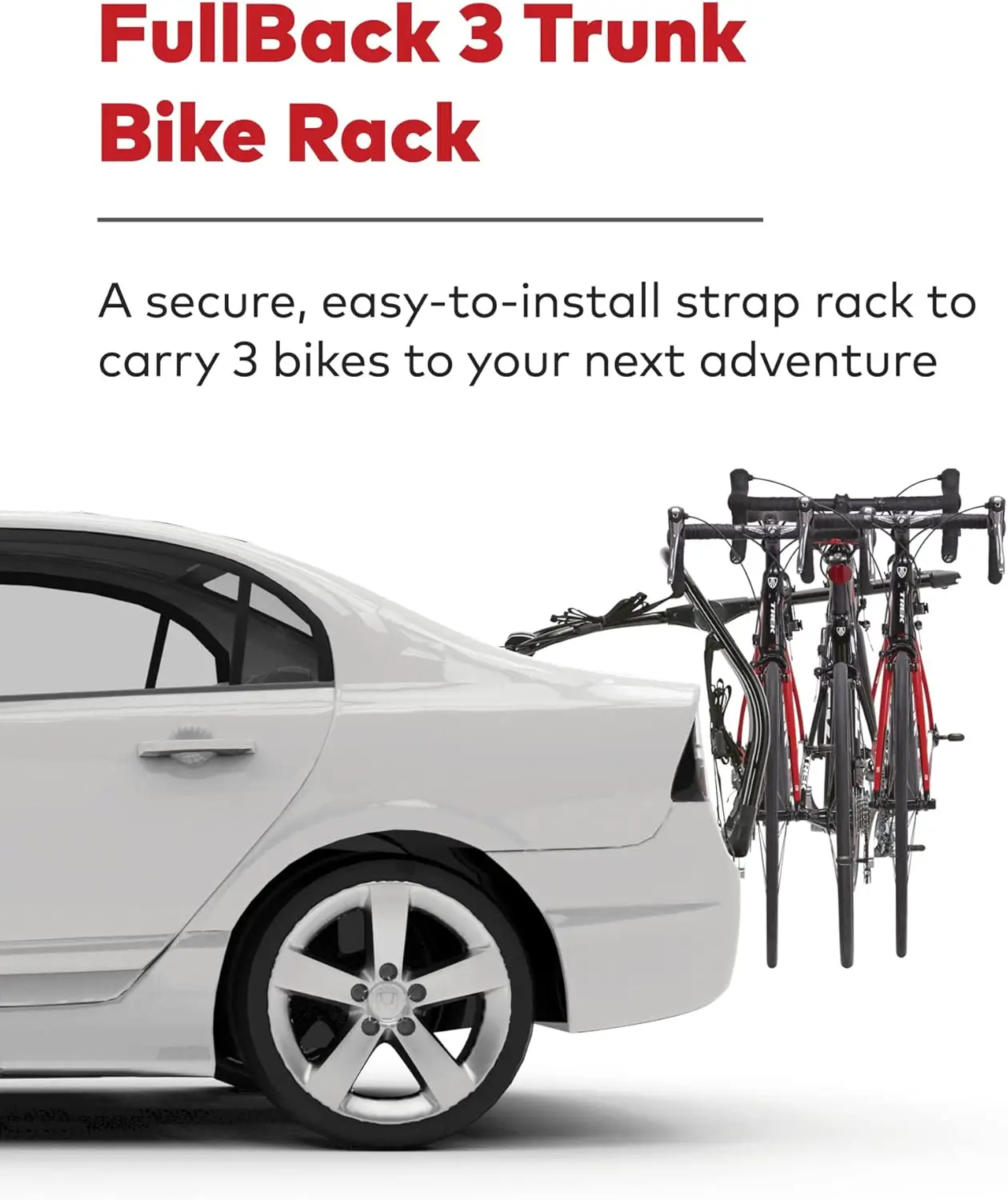 Yakima 3 Premium Trunk Bike Rack, Holds 3 Bikes, Tool-Free Installation, , Foldable Arms, SKS Locks,