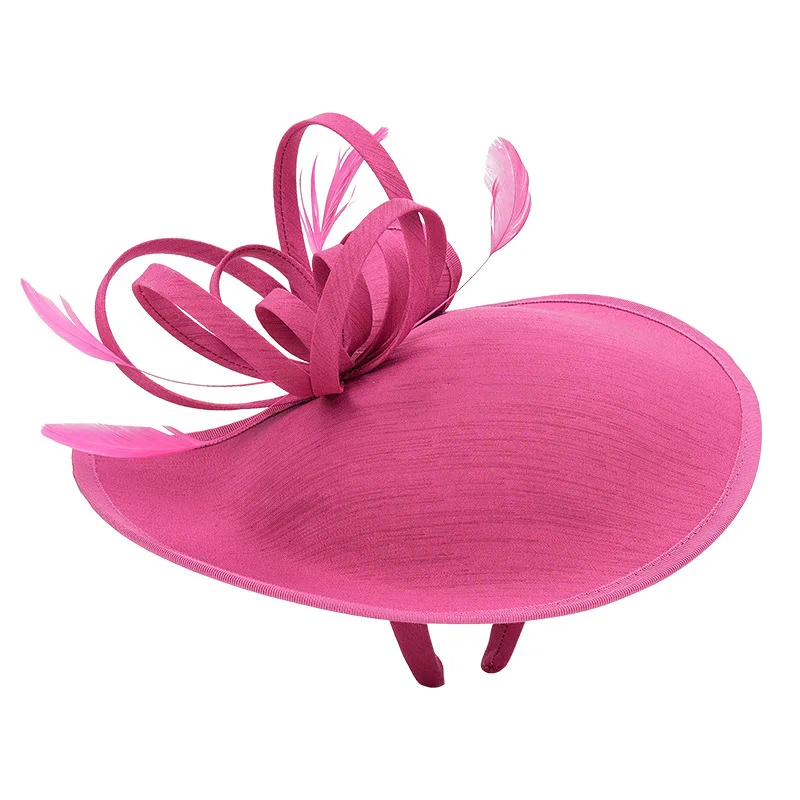 2026年高級ブランド不規則な生地のボウフェザーファシネーターヘアバンド、女性用プロムカクテルパーティー競馬用ファシネーターヘッドウェア