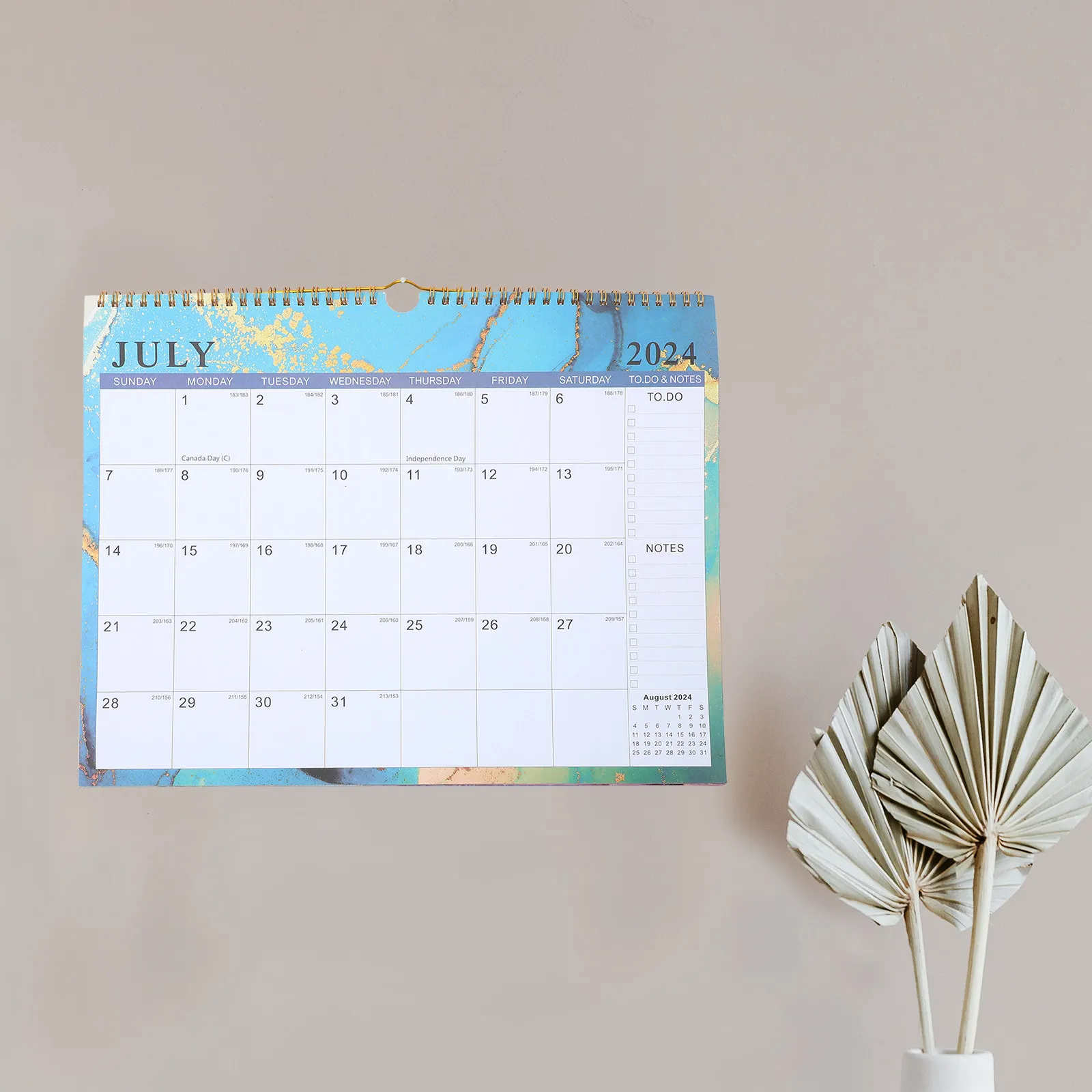 

Hanging Wall Calendar Monthly Planner with Clear Printed Dates Holidays and Writing Space for Home Office Family Use Sturdy