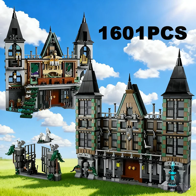 

1610 шт., креативный фильм, знаменитые сцены, Мэльфой, усадьба, строительные блоки, модель архитектуры, сборные кирпичи, игрушка в подарок для детей и взрослых