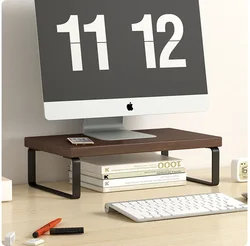 Desktop Computer Stand Monitor Bracket Office Laptop Stand Home Storage Rack Mini Wooden Desk Office Accessories