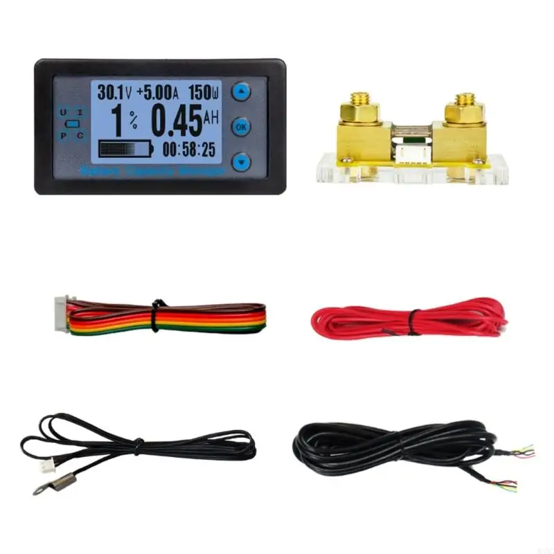 

M4YC Battery Capacity Digital Voltmeter Tester Temperature Monitors DC8-120V