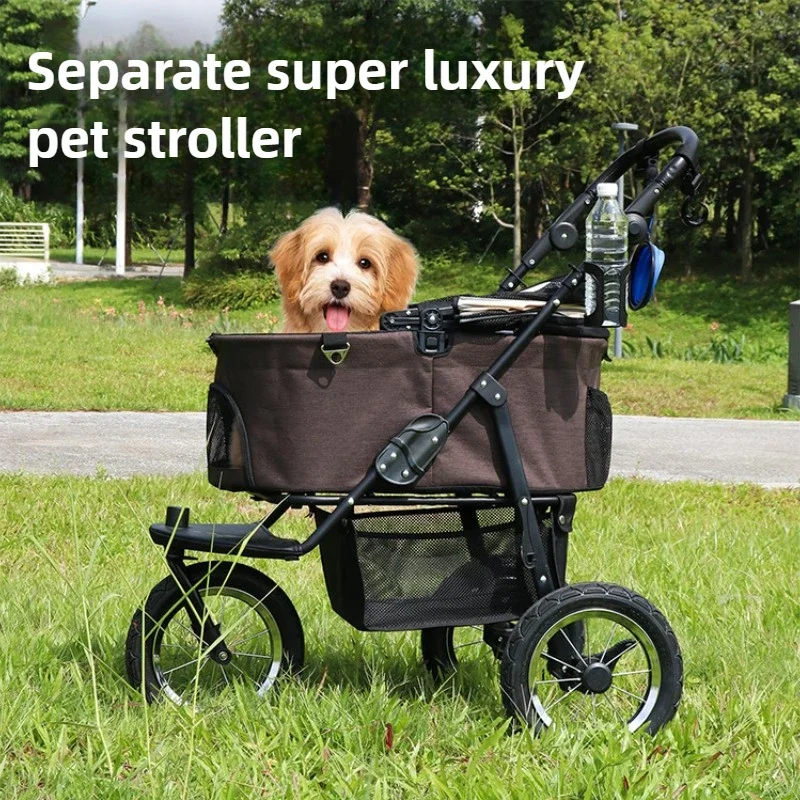 Detachable pet stroller Three-wheel pet stroller for going out Mobility stroller for elderly, injured or disabled pets