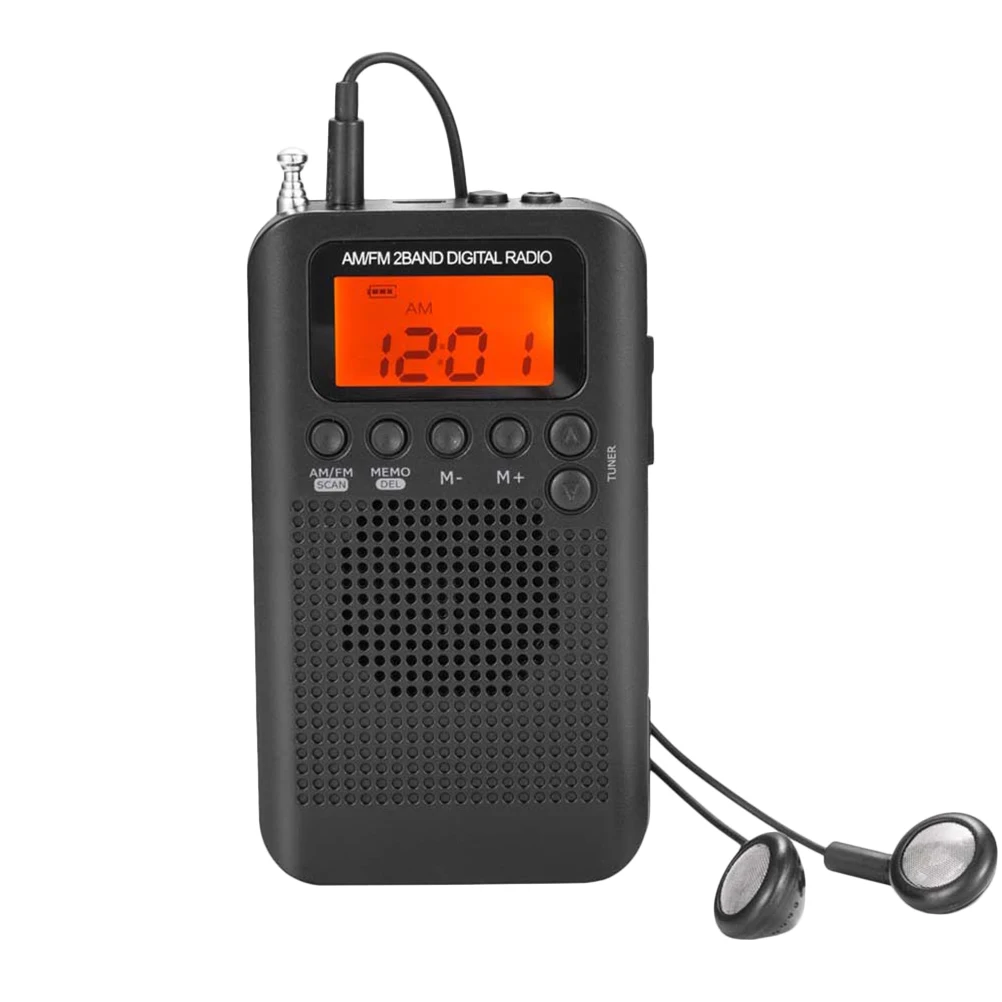 

Portable Mini AM Built in Speaker High Sensitivity DSP Chip Black Pocket Size 2 B Radios Outdoor LCD Display 31