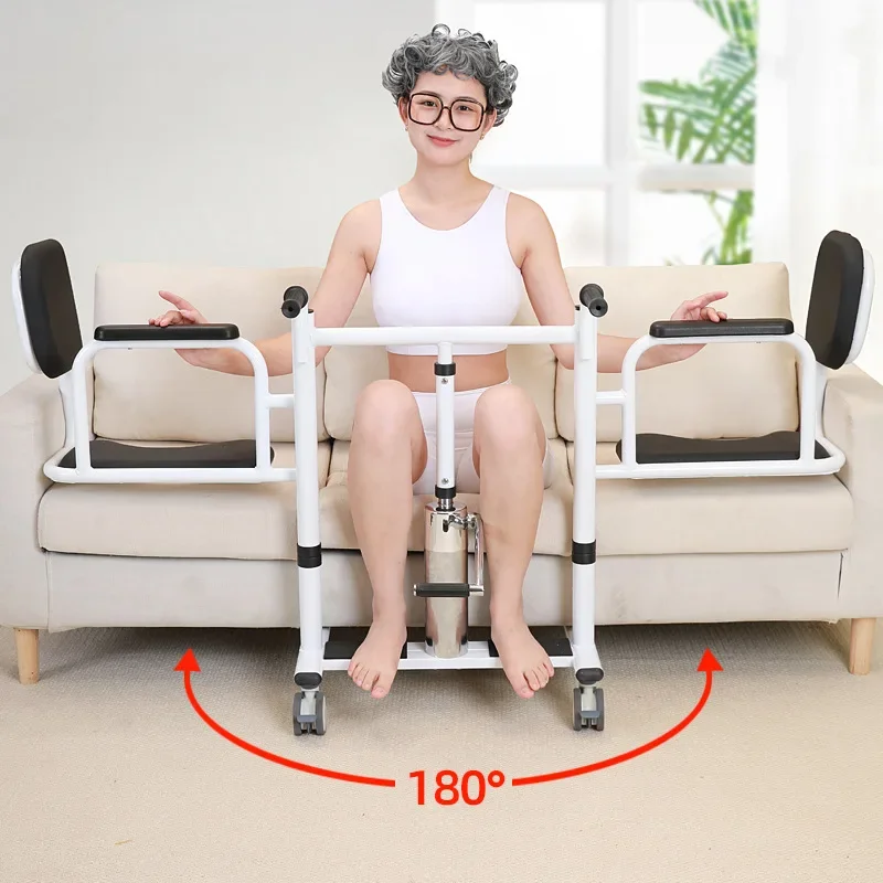 Bedridden elderly transfer machine hydraulic lifting transfer machine paralyzed patient care shower seat dining table and chair