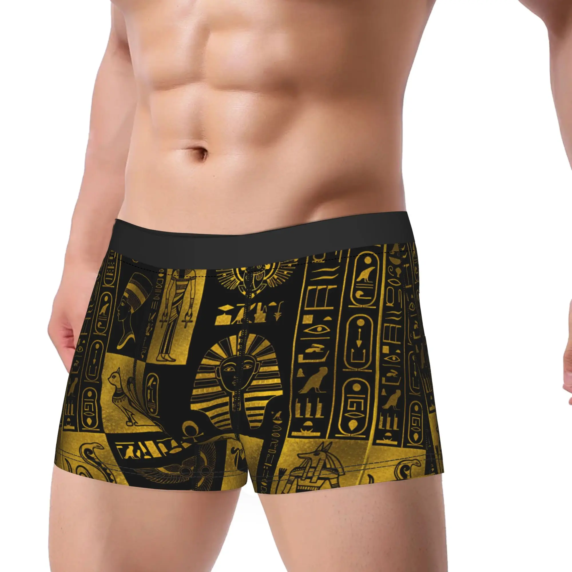 Ancient Egyptian Patterns Trunk  Pouch Underwear Quality Design Boxer Brief Comfortable Men Panties Big Size 2XL