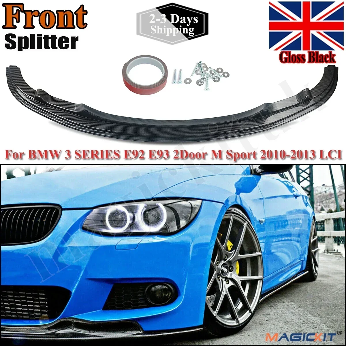 

FOR BMW M3 E92 M3 E93 COUPE 2 Door FRONT SPLITTER BUMPER LIP SPOILER CARBON FIBER LOOK 2008 2009 2010 2011 2012 2013