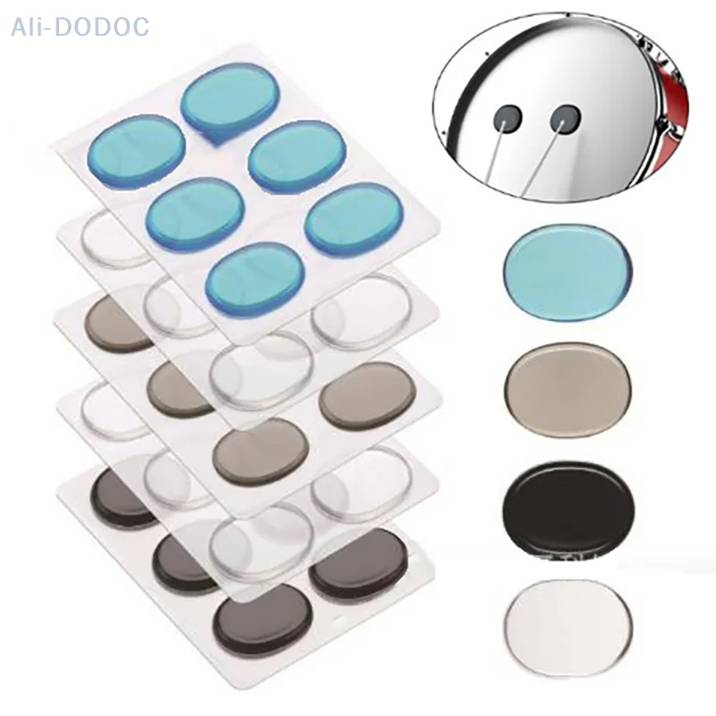 6Pcs/Sheet Pieces Drum Damper Gel Pads Silicone Drums Silencer For Drums Tone Control Percussion Instrument Accessories