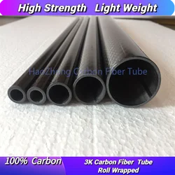 1pcs 3k Carbon Fiber Tube OD 35mm~64mm Length 1000mm Roll Wrapped Pipe/Pole