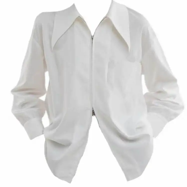 

plus Size Women's Zipper Collar White irt Slimming Retro Sle Large Clothing Winter Collection Faionable plus Size Dres