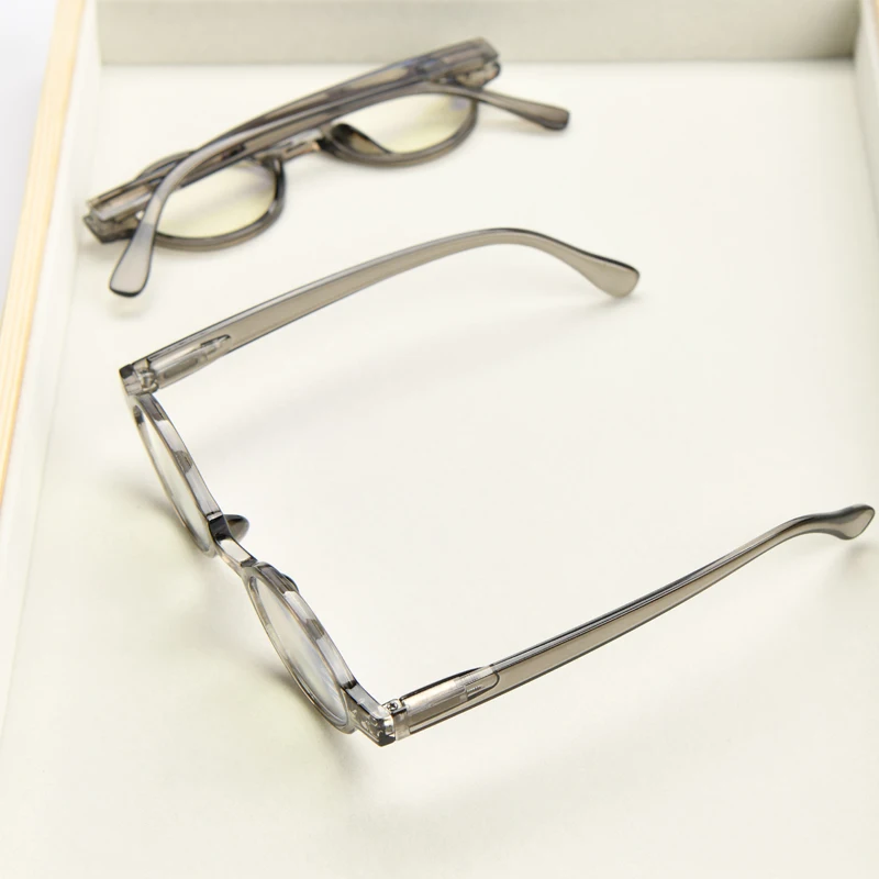 2Pcs Anzug Retro Vintage Mini Kleine Runde Rahmen Männer Frauen Leser Lesebrille Computer Gläser Mit Feder Scharnier + 0 – Detail 5