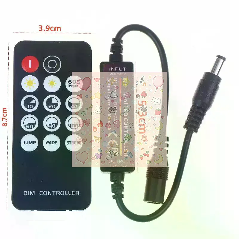 1 Set Mini RF Wireless 14Keys 2.4G Remote Control DC12V LED Dimmer 24V 5V 6A For 2835 5050 Single Color LED Strip Lights Dimmer