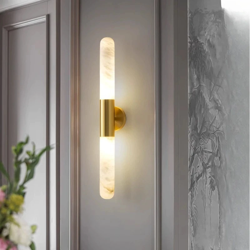 مصباح جداري رخامي إيطالي فاخر وبسيط وحديث لغرفة النوم والممر وخلفية جدارية لغرفة المعيشة والفندق