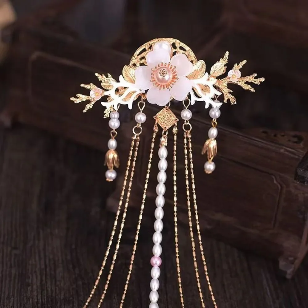 Wholesale Orihan Tassel Hair Charms Accessories Woman Pearls Hair Ribbon Bow