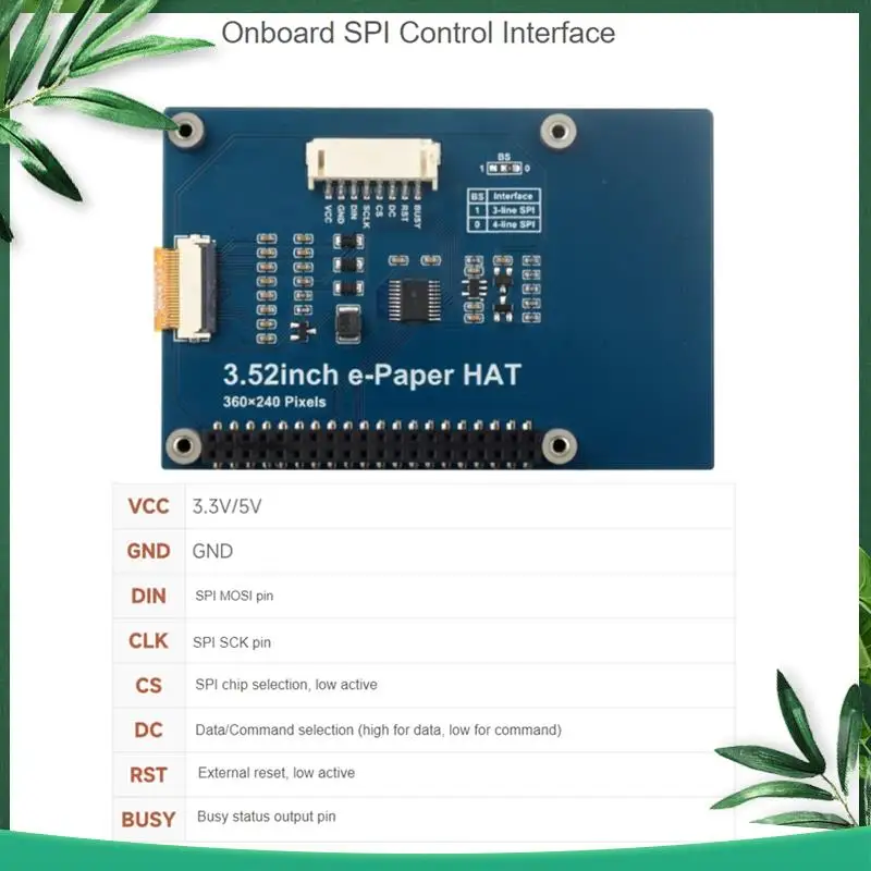 

(НОВИНКА) Шляпа для электронной бумаги с диагональю 3,52 дюйма, 360 X 240, интерфейс SPI, идеально подходит для ценников, этикеток для полок, ипромышленных инструментов