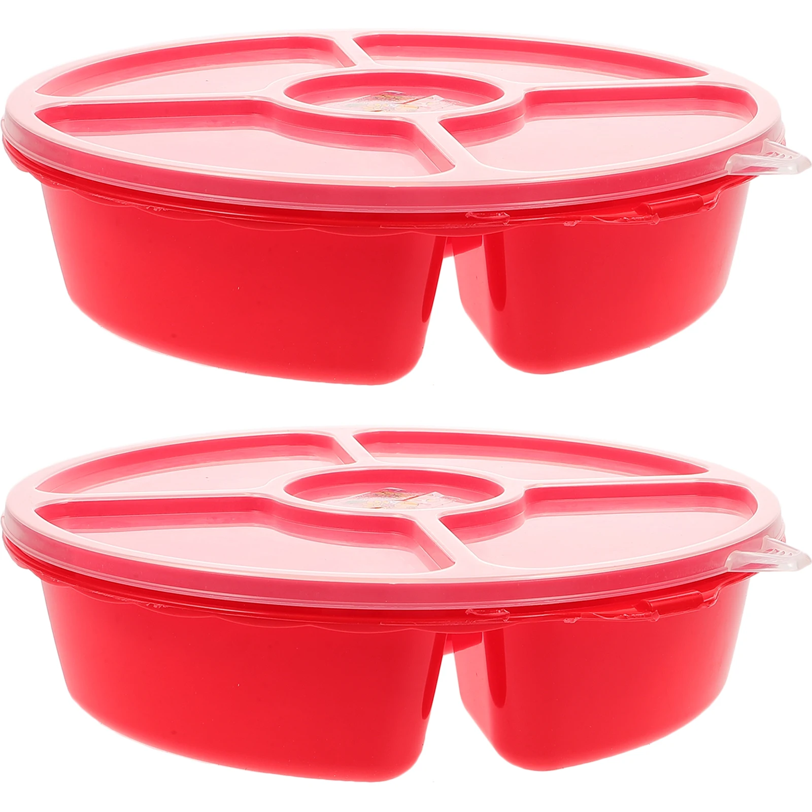 

Modern European Style Snack Storage Box 6 Sections Fruit Tray Lid Covered R om Color Dishwasher Safe Plastic serving